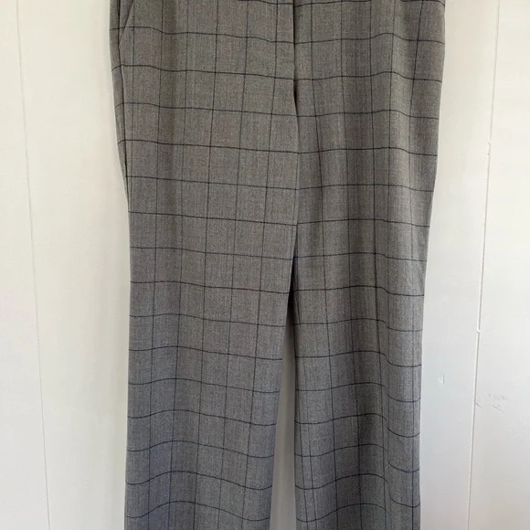 TALBOTS Windsor Gray Italian Plaid Trousers Pants 99% Wool 1% Spandex Size 14 - Picture 3 of 15